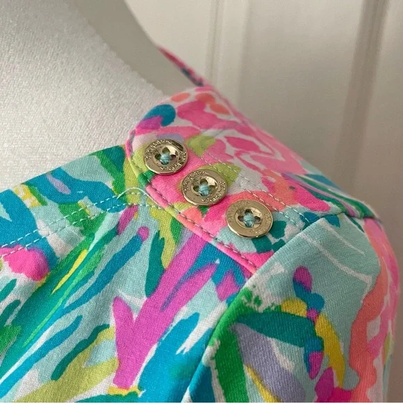 Lilly Pulitzer Sophie Dress Small UPF 50 Stretch Jersey Resort Vacation Beach - Picture 4 of 8